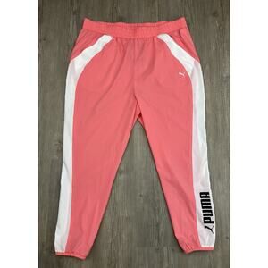 Puma Fit Women’s Woven Jogger Passion Fruit And Puma White Size 2XL